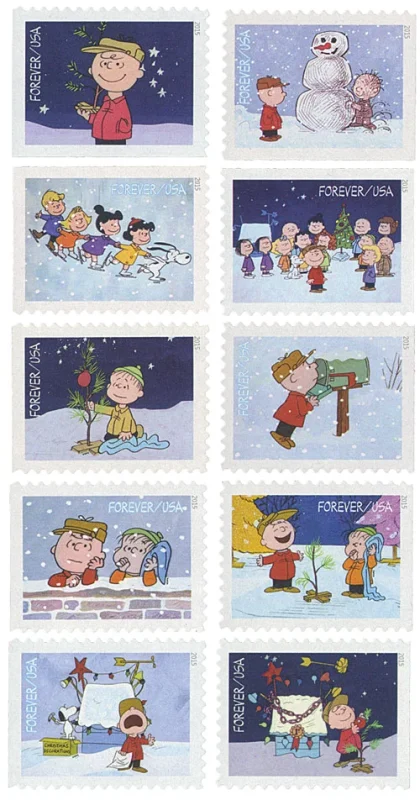 A Charlie Brown Christmas stamps