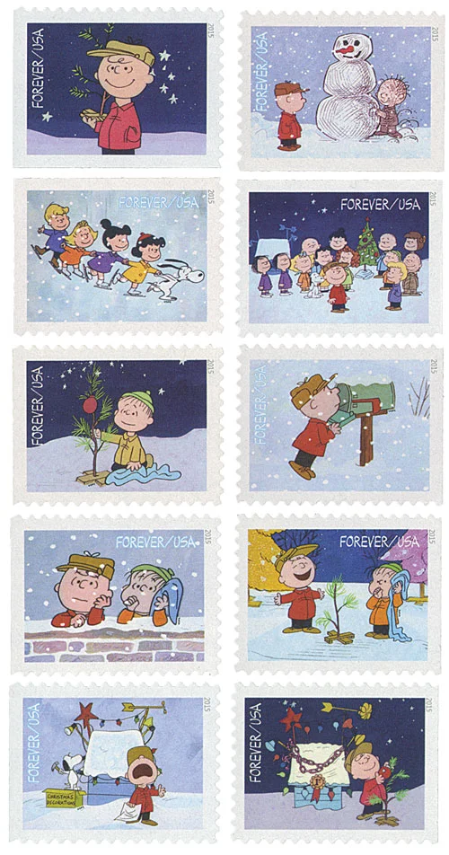 A Charlie Brown Christmas stamps