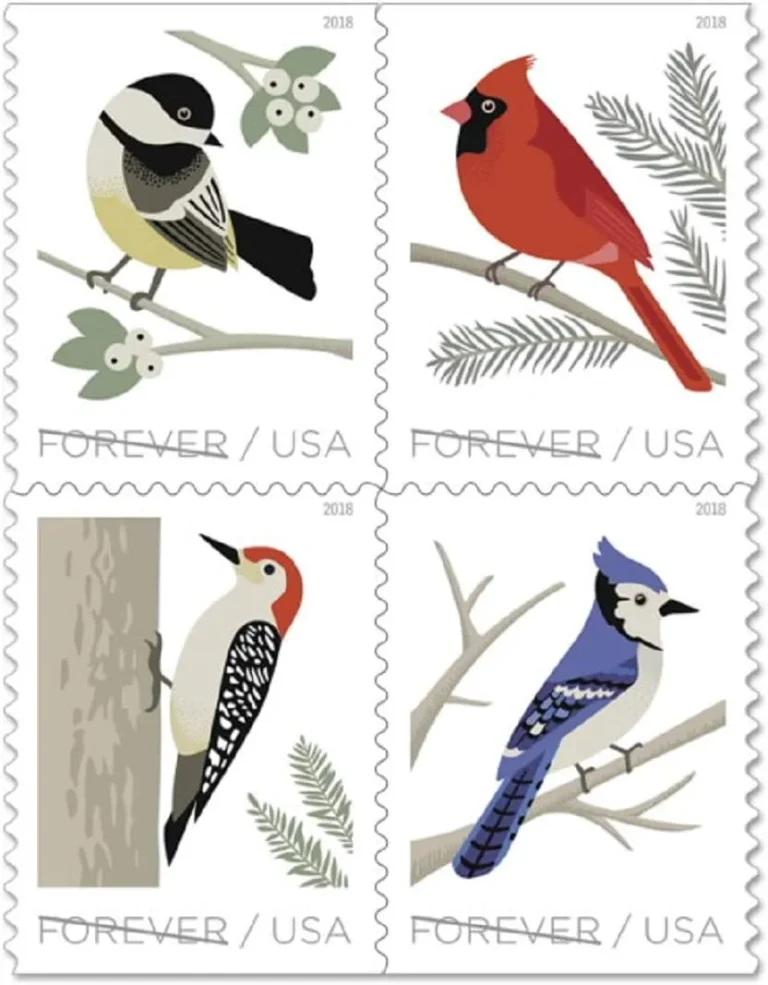 Birds in Winter Stamps