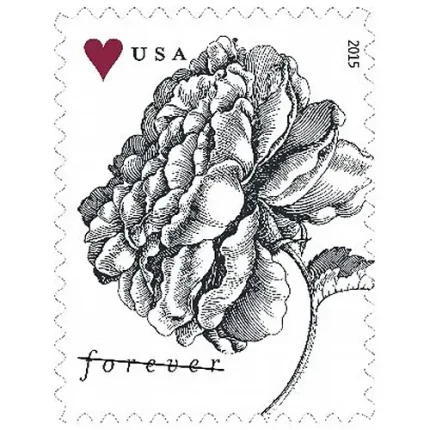 2015 Imperforate Vintage Rose stamps