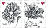 2015 Imperforate Vintage Rose stamps