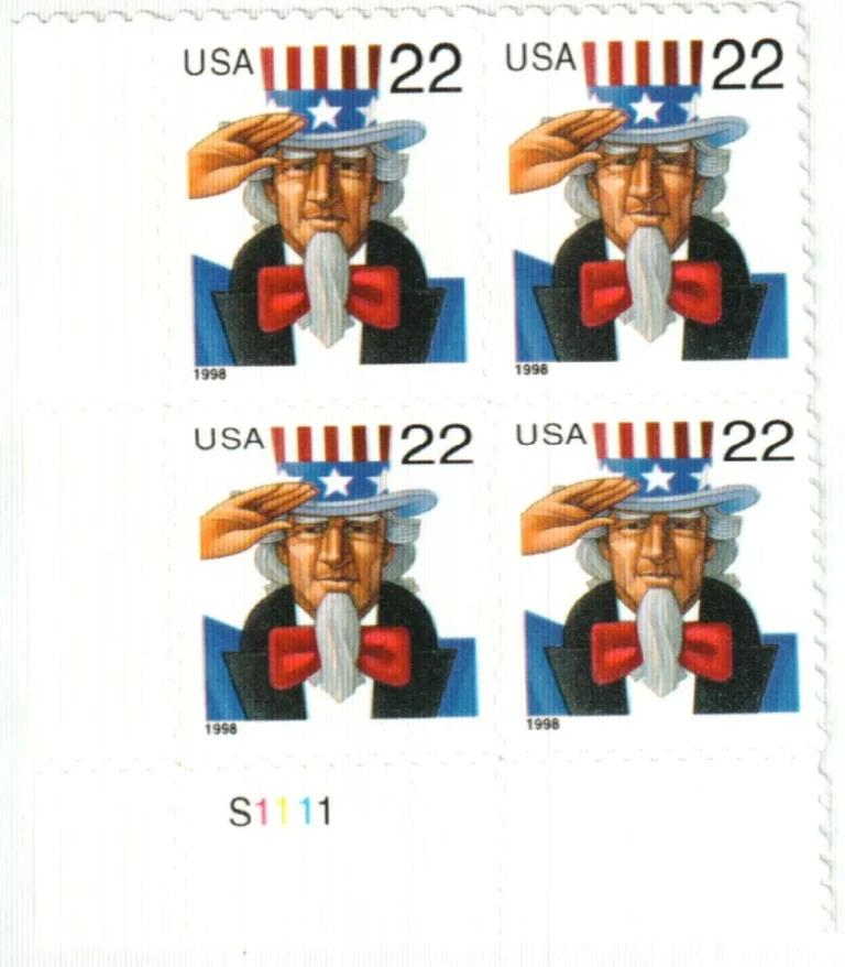 1998 22c Uncle Sam Stamps
