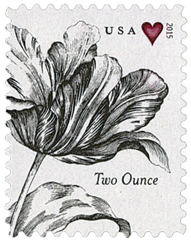 2015 Imperforate Vintage Rose Stamps