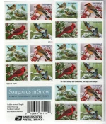 Songbirds in Snow Stamps
