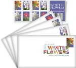Winter Flowers Stamps