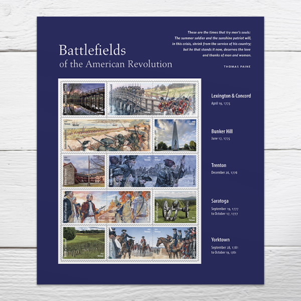 Battlefields of the American Revolution Stamps