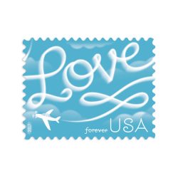 2017 Love Series: Airplane Skywriting Love  Stamps