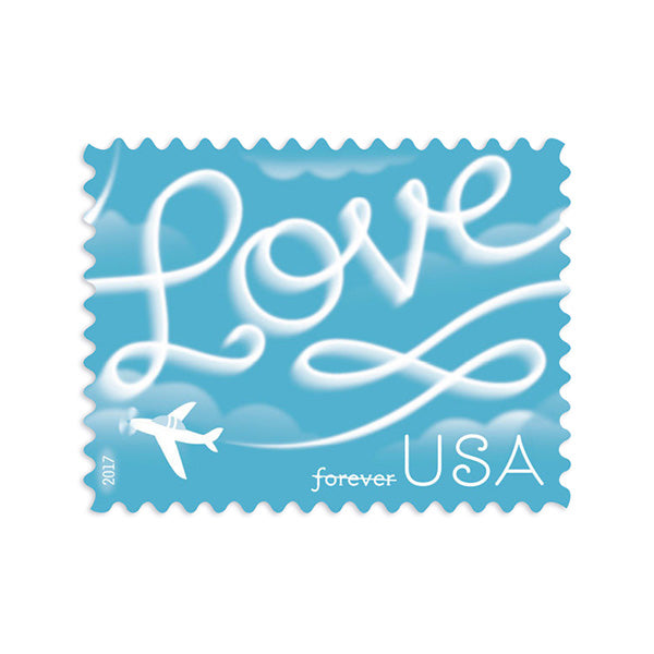 2017 Love Series: Airplane Skywriting Love  Stamps