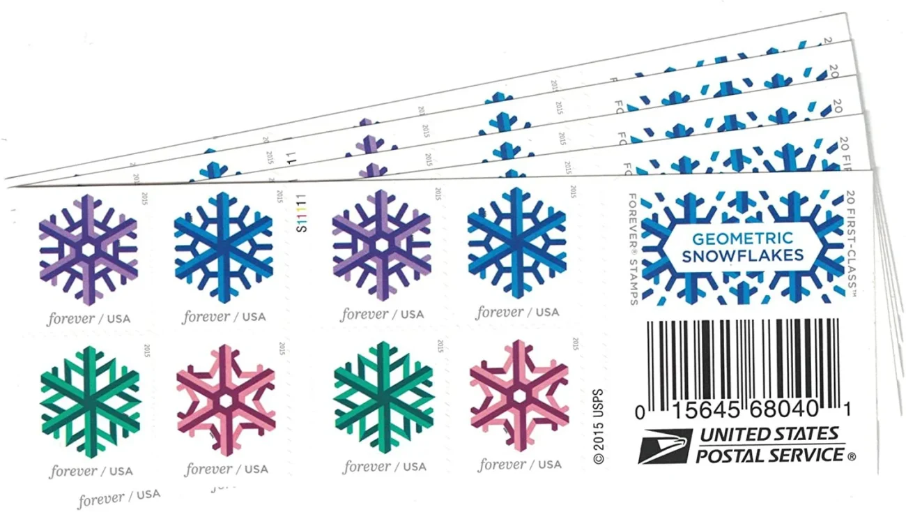 Geometric Snowflakes Stamps