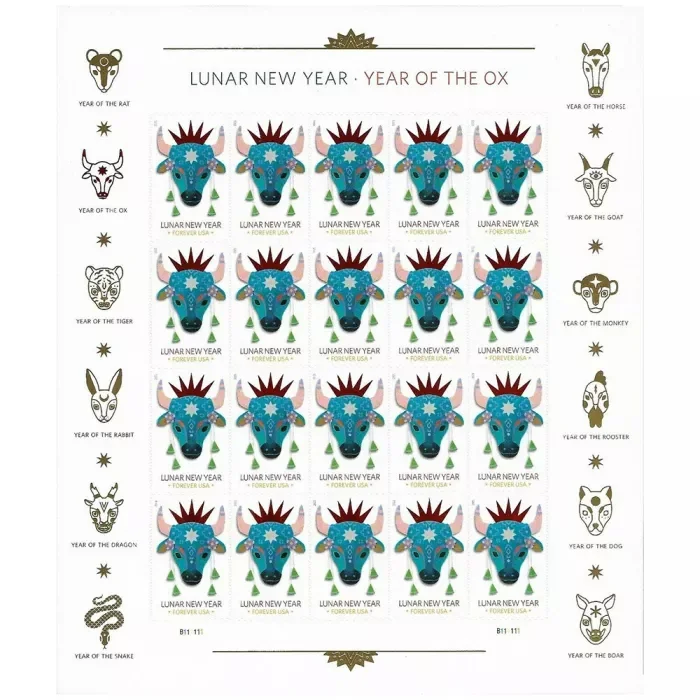 2021 Lunar New Year: Year Of The Ox stamps